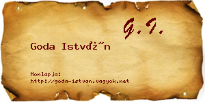 Goda István névjegykártya